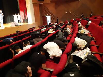 114年9月2日楠梓校區辦理新生始業式地震避難演練宣導